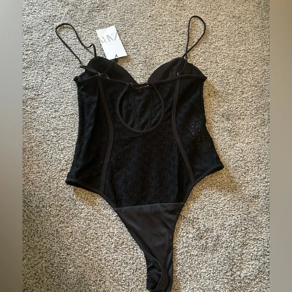 🆕 ZARA Corset Lace Black Bodysuit - Picture 6 of 8